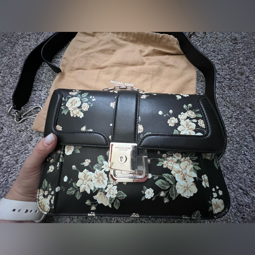 Michael Kors Crawford Floral Shoulder Bag - Picture 9 of 16
